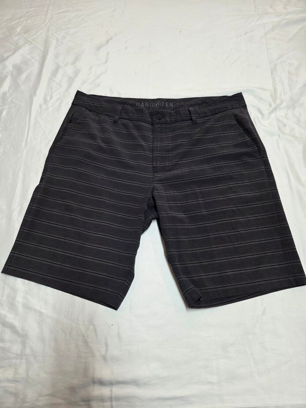 Hang Ten Men's Dark Charcoal Striped Athletic Shorts